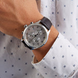 Tissot Chrono XL Silver Dial Brown Leather Strap Watch For Men - T116.617.16.037.00