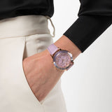 Swarovski Octea Lux Chrono Purple Dial Purple Leather Strap Watch for Women - 56322638