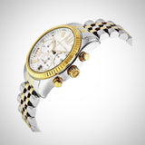 Michael Kors Lexington Chronograph Silver Dial Two Tone Steel Strap Watch for Women - MK5955