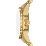 Fossil Blue Dive Three Hand White Dial Gold Steel Strap Watch For Women - ES5350