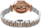 Emporio Armani Gianni T-Bar Analog White Dial Two Tone Steel Strap Watch For Women - AR60019