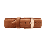Daniel Wellington Dapper Durham White Dial Brown Leather Strap Watch For Women - DW00100113
