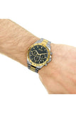 Hugo Boss Hero Chronograph Blue Dial Two Tone Steel Strap Watch for Men - 1513767