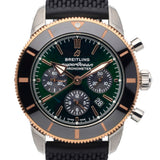 Breitling Superocean Heritage B01 Chronograph 44 Limited Edition Green Dial Black Mesh Bracelet Watch for Women - UB01622A1L1S1