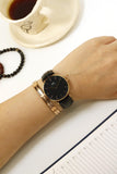 Daniel Wellington Classic Reading Black Dial Black Leather Strap Watch For Women - DW00100141