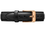 Daniel Wellington Petite Sheffield White Dial Black Leather Strap Watch For Women - DW00100174