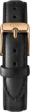 Daniel Wellington Petite Sheffield White Dial Black Leather Strap Watch For Women - DW00100174