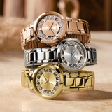 Guess Crystal Clear Rose Gold Dial Rose Gold Steel Strap Watch for Women - GW0470L3