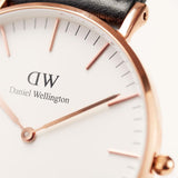 Daniel Wellington Classic St. Mawes White Dial Brown Leather Strap Watch for Men - DW00100035