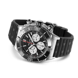 Breitling Super Chronomat B01 44 Black Dial Black Rubber Strap Watch for Men - AB0136251B1S1