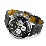 Breitling Avi Ref. 765 1964 Re Edition Black Dial Black Leather Strap Watch for Men - AB09451A1B1X1