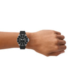 Emporio Armani World Explorer Solar Black Dial Black Silicone Strap Watch for Men - AR11788