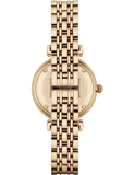 Emporio Armani Gianni T Bar White Mother of Pearl Dial Gold Steel Strap Watch For Women - AR190700