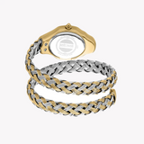 Just Cavalli Twined Mother of Pearl Dial Two Tone Steel Strap Watch for Women - JC1L305M0055