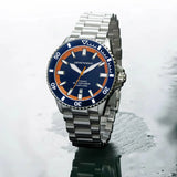 Emporio Armani Sea Explorer Blue Dial Silver Steel Strap Watch for Men - AR60090