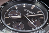 Seiko Prospex Speedtimer Solar Chronograph Black Dial Silver Steel Strap Watch for Men - SSC819
