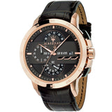 Maserati Ingegno Chronograph Brown Dial Brown Leather Strap Watch for Men - R88771639001