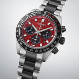 Seiko Prospex Speedtimer Solar Chronograph Datsun 240Z Collaboration Limited Edition Red Dial Two Tone Steel Strap Watch for Men - SBDL123