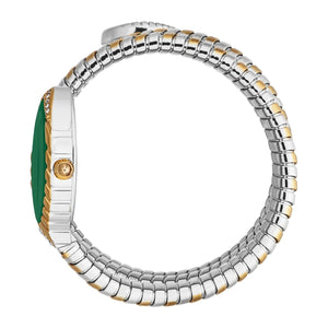 Just Cavalli Specchio Green Dial Two Tone Steel Strap Watch for Women - JC1L323M0055