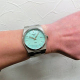 Tissot PRX Quartz Light Green Dial Silver Steel Strap Watch for Men - T137.410.11.091.01