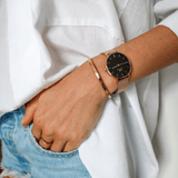 Daniel Wellington Classic Petite Black Dial Gold Mesh Bracelet Watch For Women - DW00100347