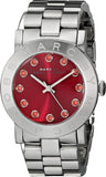 Marc Jacobs Amy Red Dial Silver Steel Strap Watch for Women - MBM3335