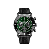 Breitling Superocean Heritage B01 Chronograph 44 Green Dial Black Mesh Bracelet Watch for Men - MB01621A1L1S1