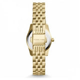 Michael Kors Lexington Quartz Blue Dial Gold Steel Strap Watch For Women - MK3271