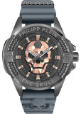 Philipp Plein The Skull Grey Dial Grey Silicone Strap Watch For Men- PWAAA2324