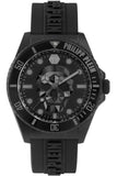 Philipp Plein The $kull Diver Black Dial Black Stainless Steel Strap Watch For Men- PWOAA0922