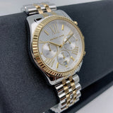 Michael Kors Lexington Chronograph Silver Dial Two Tone Steel Strap Watch for Women - MK5955