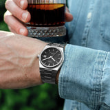 Tissot PRX Quartz Black Dial Silver Steel Strap Watch For Men - T137.410.11.051.00