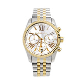 Michael Kors Lexington Chronograph Silver Dial Two Tone Steel Strap Watch for Women - MK5955